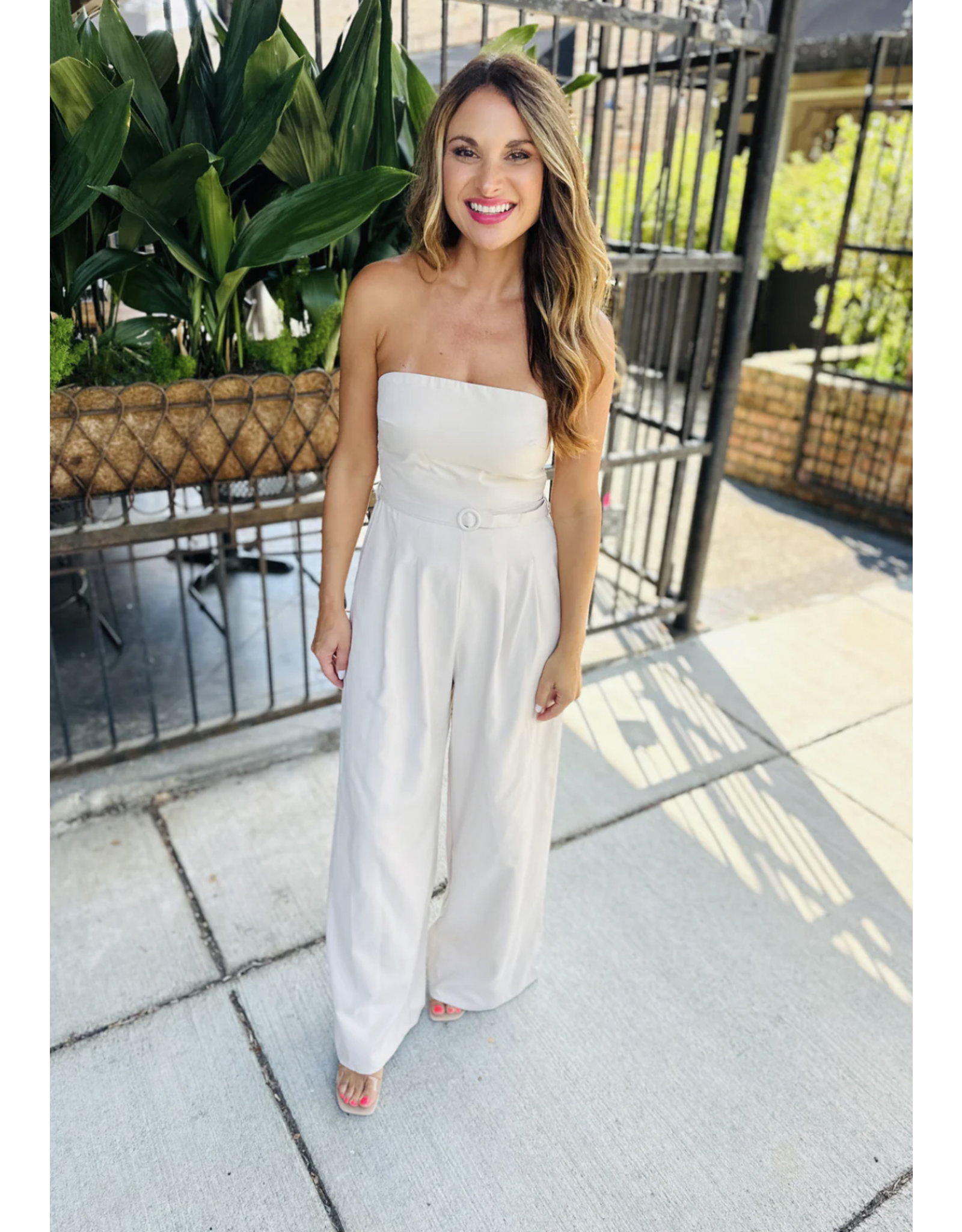 Sadie & Sage Sadie & Sage - Past Midnight Tube Jumpsuit (Cream)