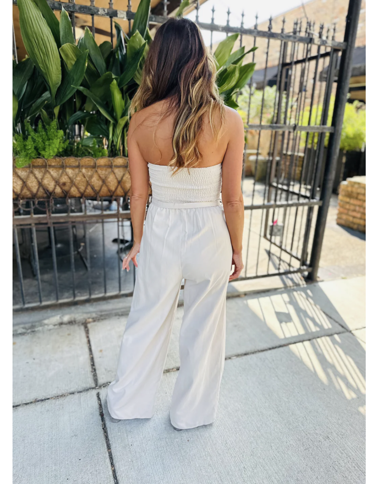 Sadie & Sage Sadie & Sage - Past Midnight Tube Jumpsuit (Cream)