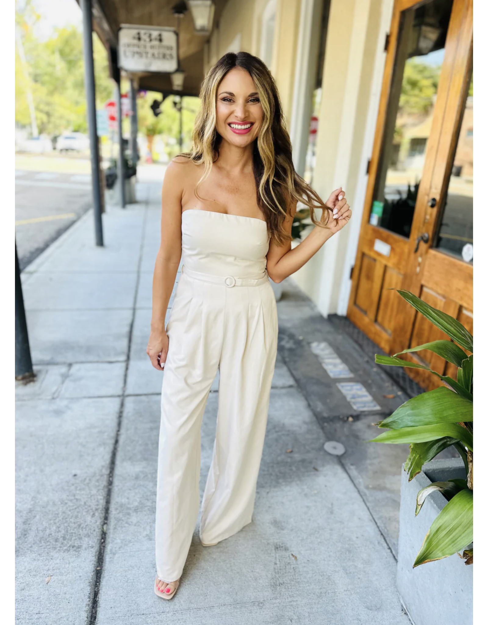 Sadie & Sage Sadie & Sage - Past Midnight Tube Jumpsuit (Cream)