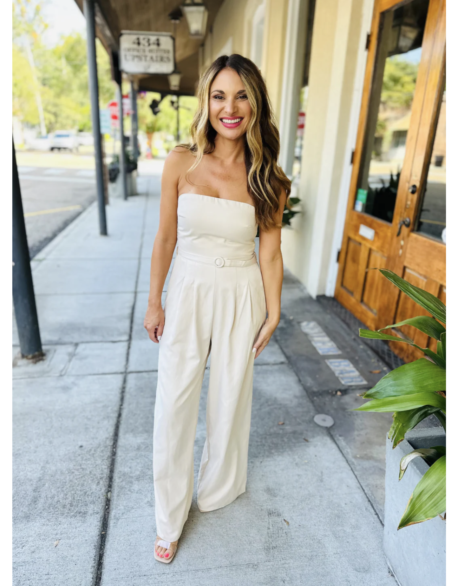 Sadie & Sage Sadie & Sage - Past Midnight Tube Jumpsuit (Cream)
