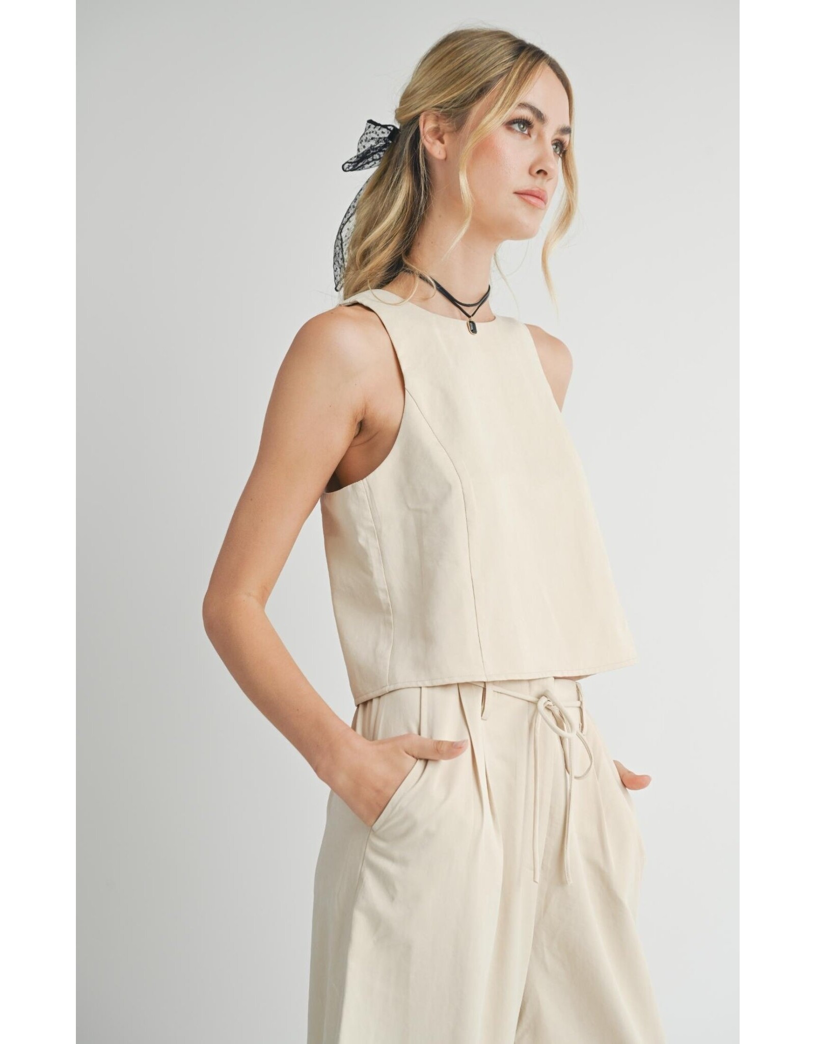 Sadie & Sage Sadie & Sage - Past Midnight Wide Leg Pants (Cream)
