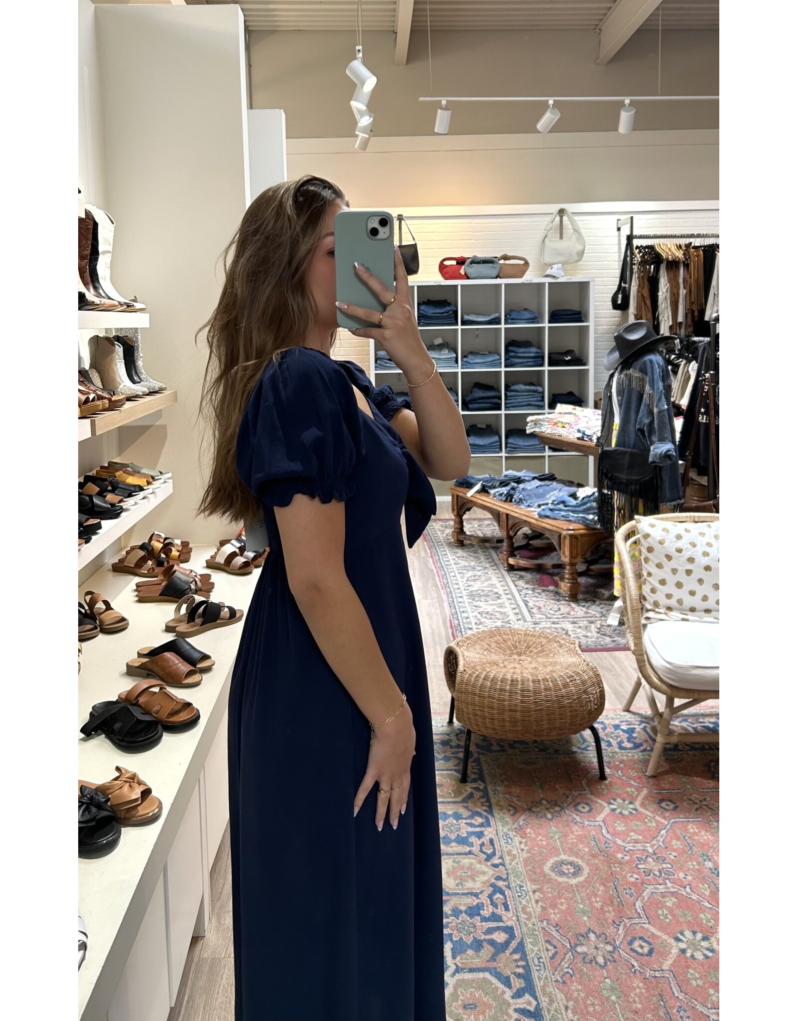 Papillon Papillon - Off the Shoulder Midi Dress (Navy)