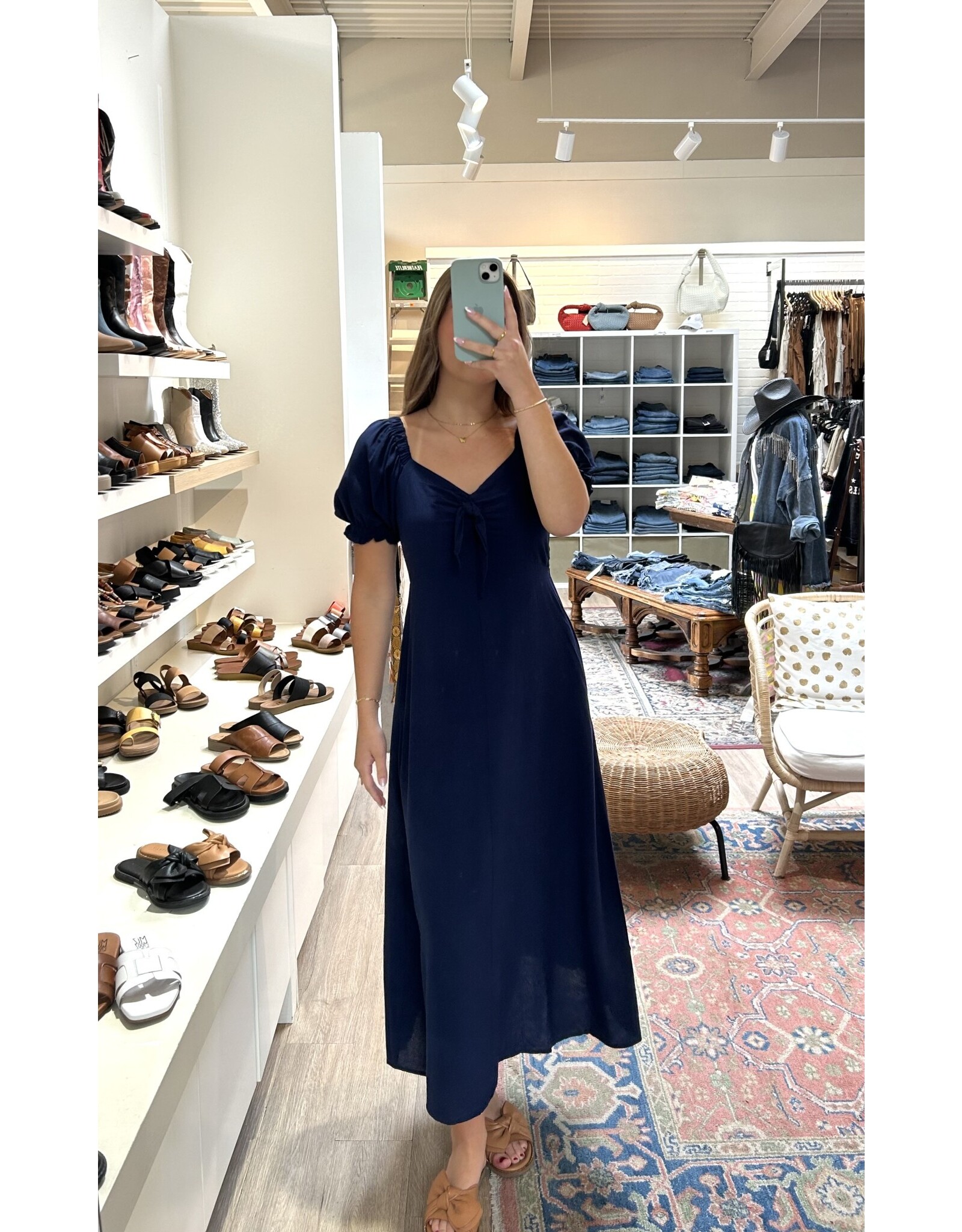 Papillon Papillon - Off the Shoulder Midi Dress (Navy)