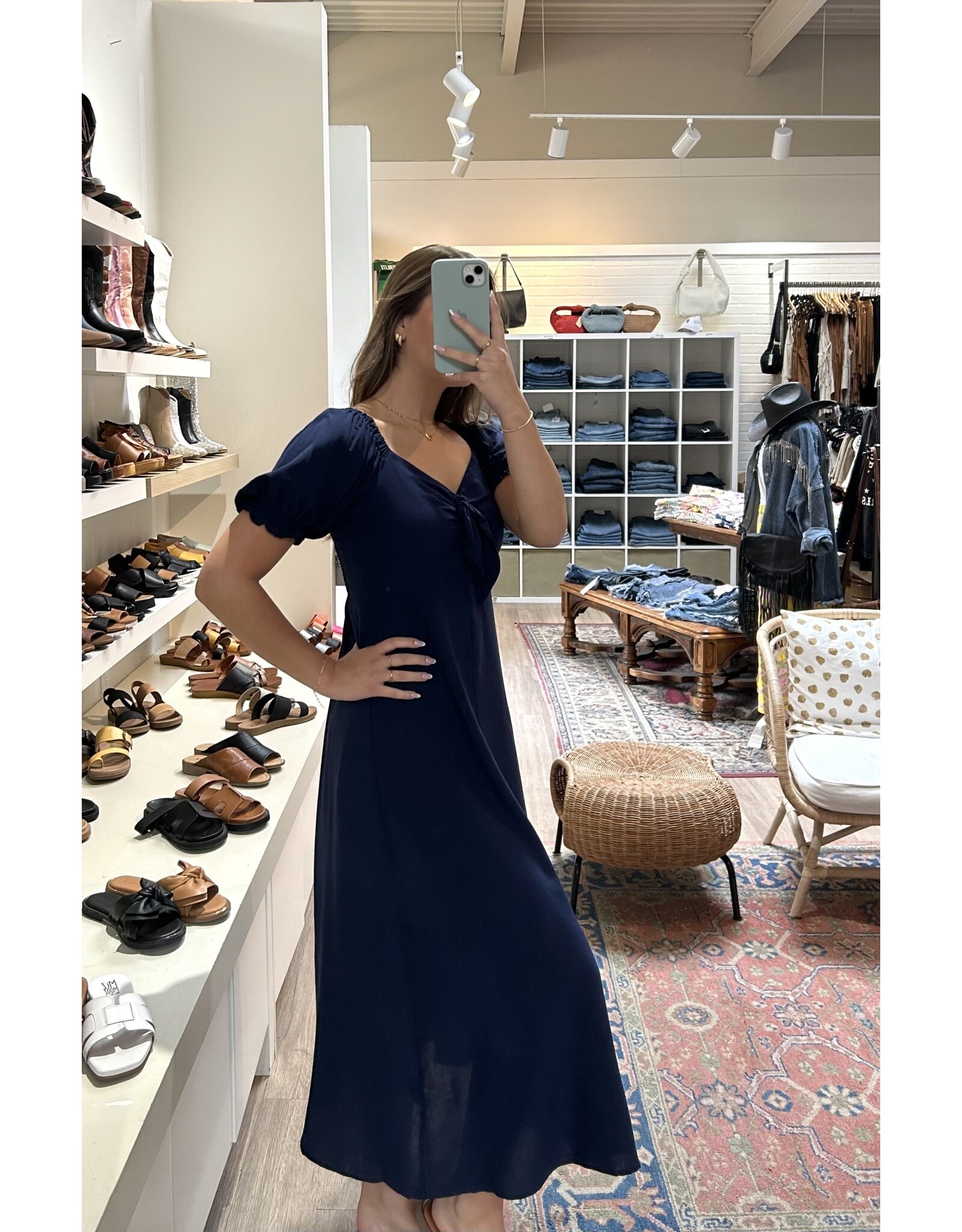 Papillon Papillon - Off the Shoulder Midi Dress (Navy)