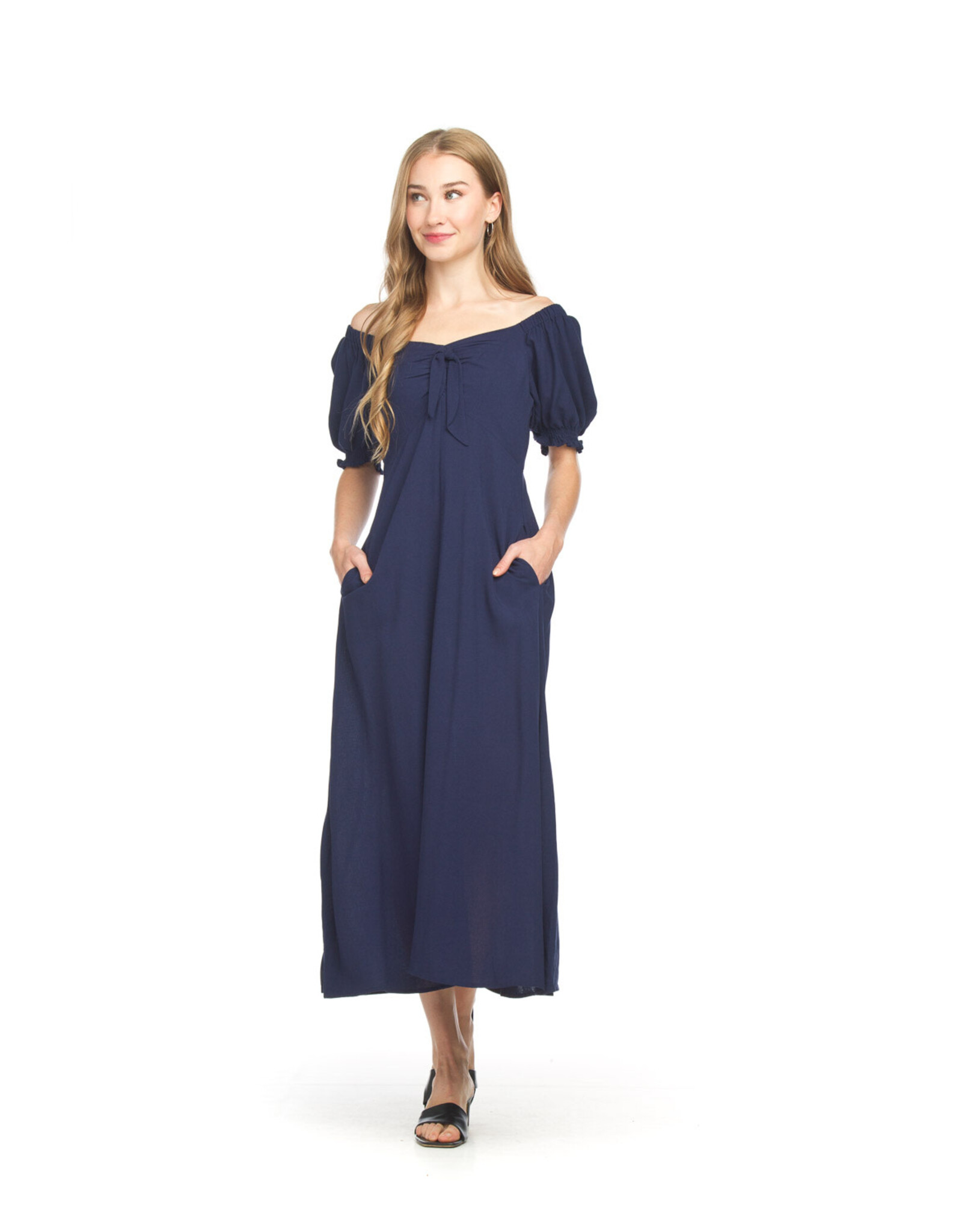 Papillon Papillon - Off the Shoulder Midi Dress (Navy)