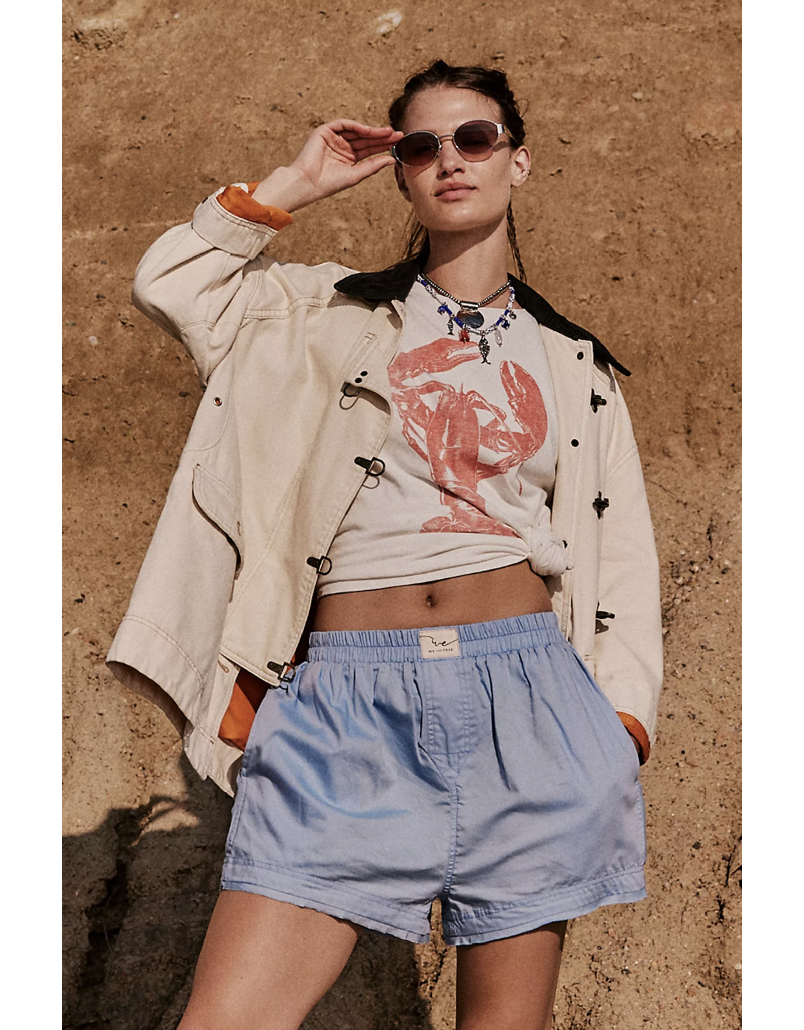 Free people Free People - Day To Day Solid Boxer (Placid Blue)