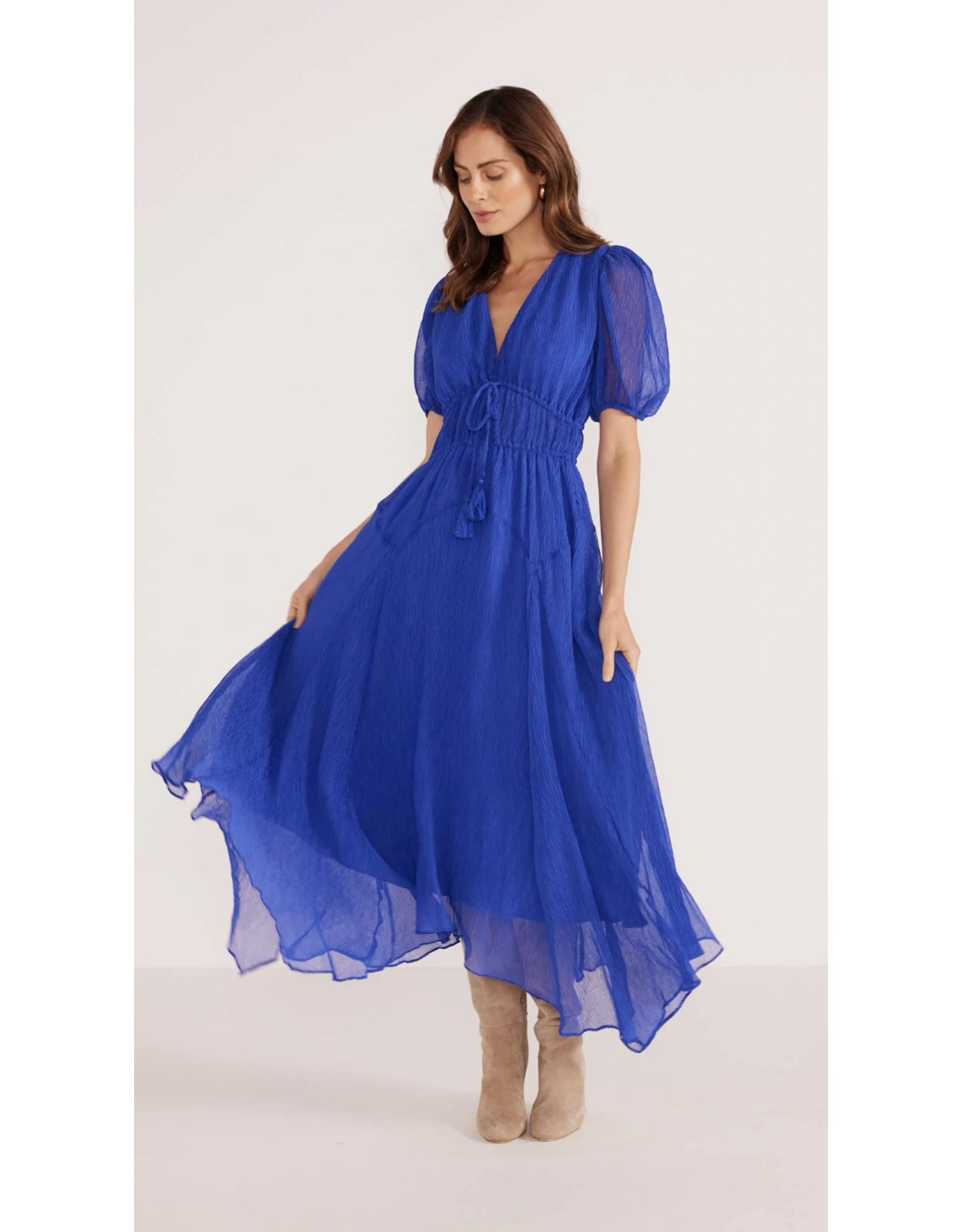 Mink Pink Mink Pink - Lily Hanky Hem Midi Dress (Sapphire)