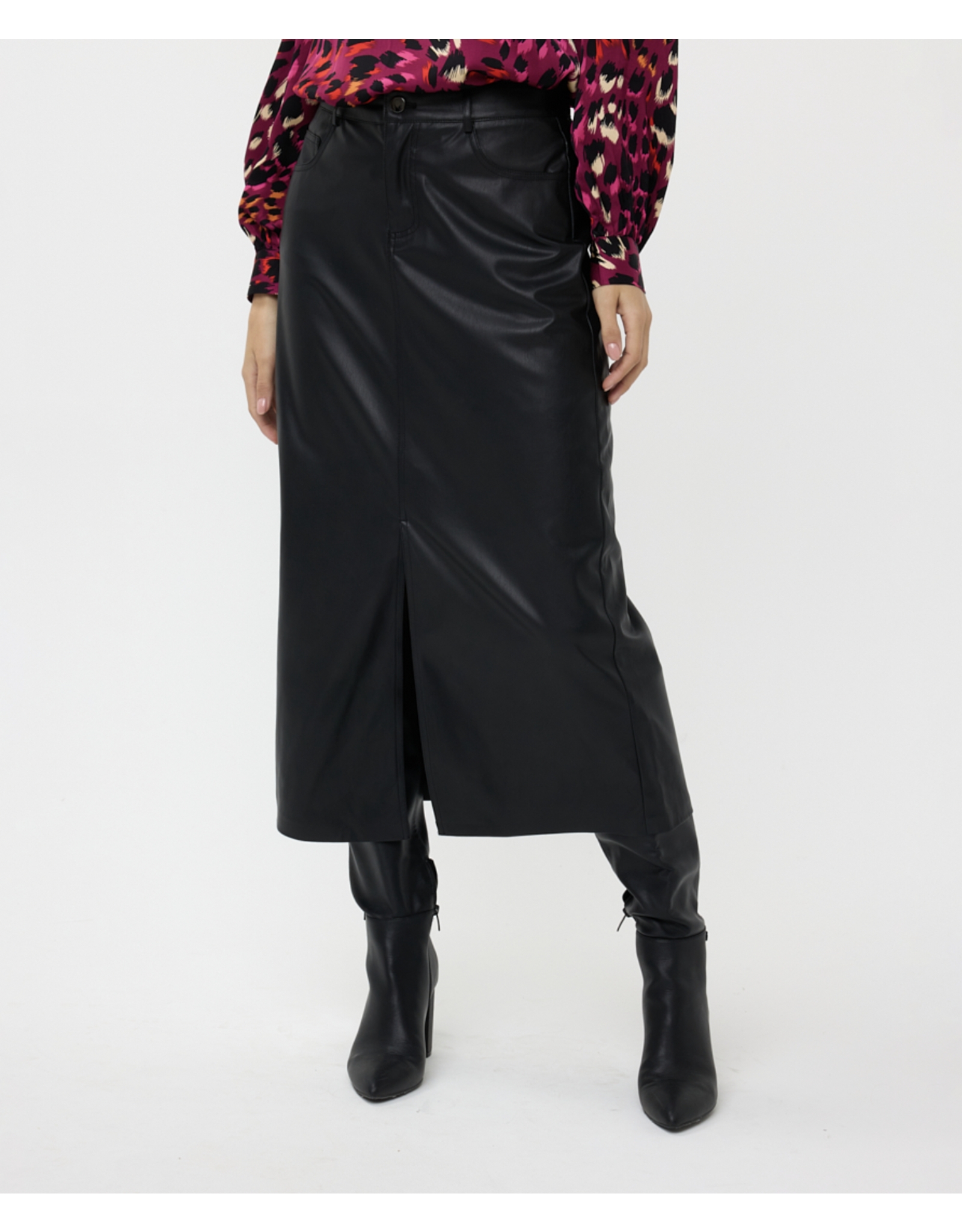 EsQualo EsQualo - Vegan Leather Maxi Skirt (Black)