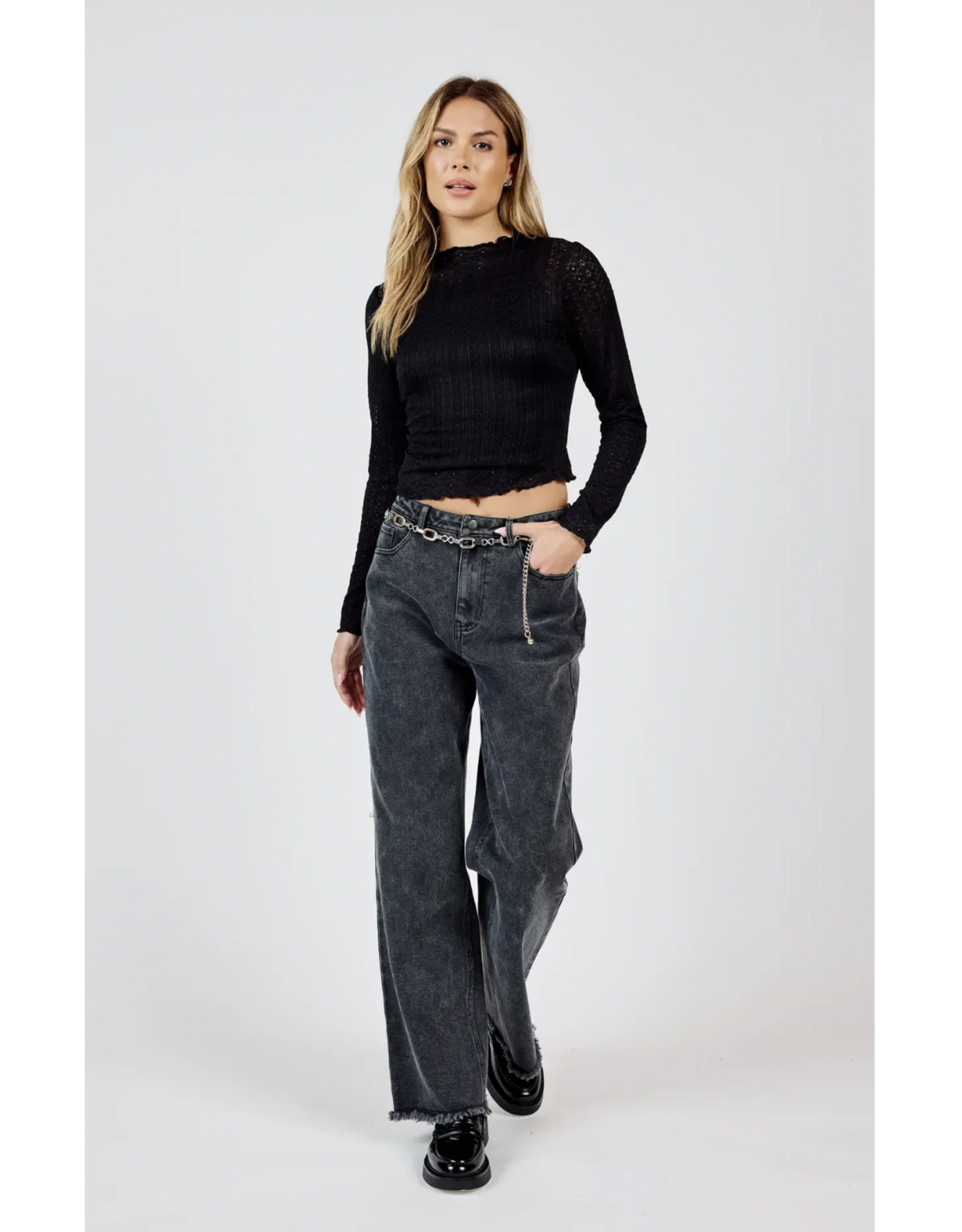 Sadie & Sage Sadie & Sage - Flagship Stretch Lace Top (Black)