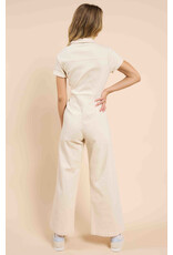 Sadie & Sage Sadie & Sage - Clear Eyes Denim Zip Up Jumpsuit (Cream)