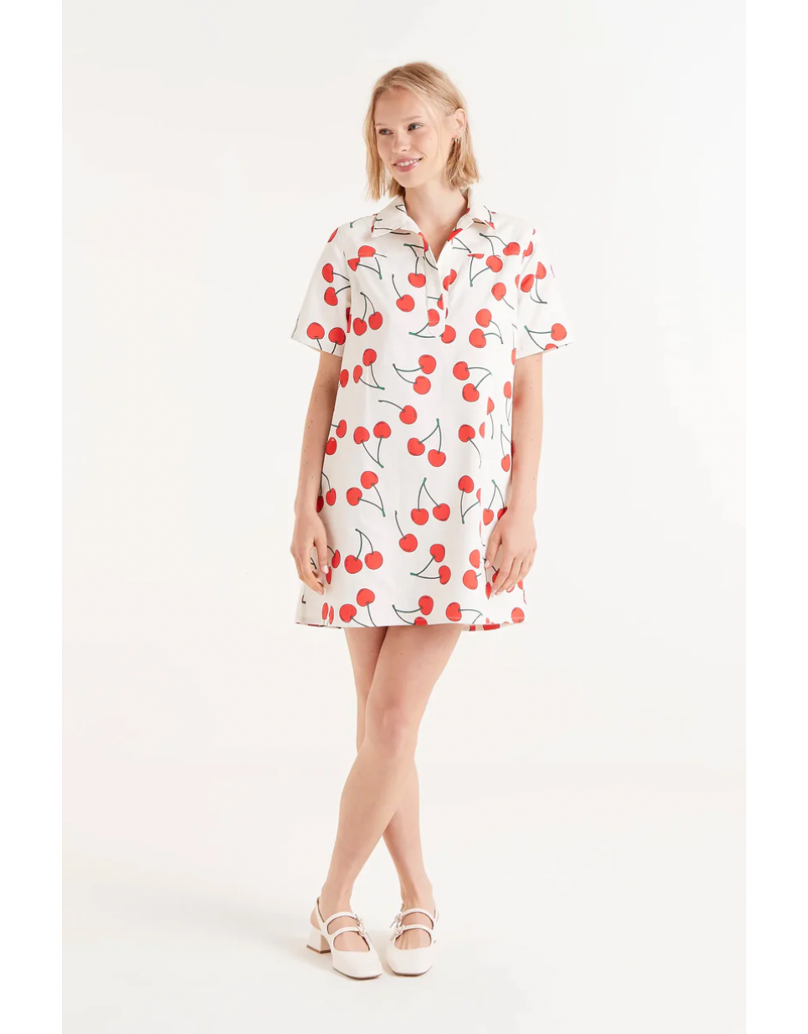 Compania Fantastica Compania Fantastica -  Cherry Print Mini Dress (Red / White)