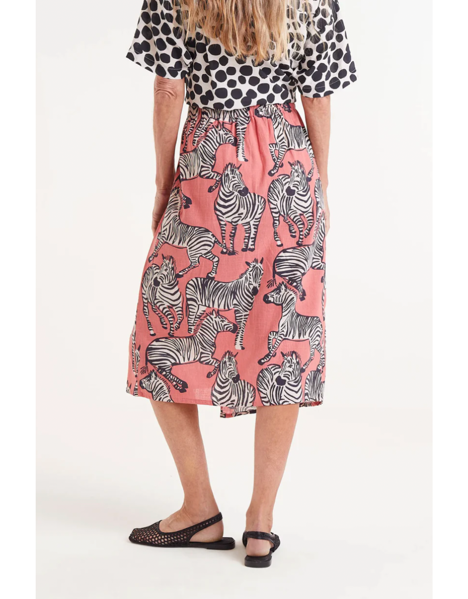 Compania Fantastica Compania Fantastica -  Zebra Print Midi Skirt (Pink)