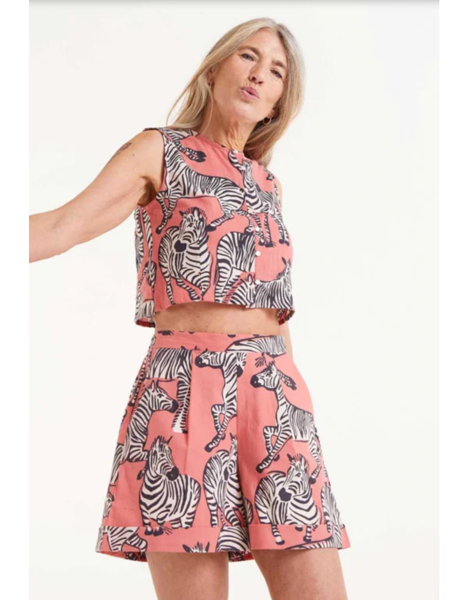 Compania Fantastica Compania Fantastica -  Zebra Print Sleeveless Top (Pink)