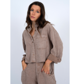RD Style RD Style - Kerwin Crop Long Sleeve Button Up (Acorn)