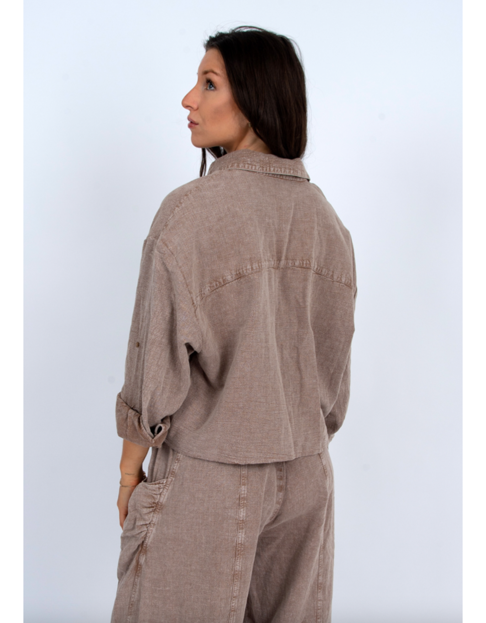 RD Style RD Style - Kerwin Crop Long Sleeve Button Up (Acorn)
