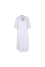 Made in Italy - Button Up Linen Dress (White)