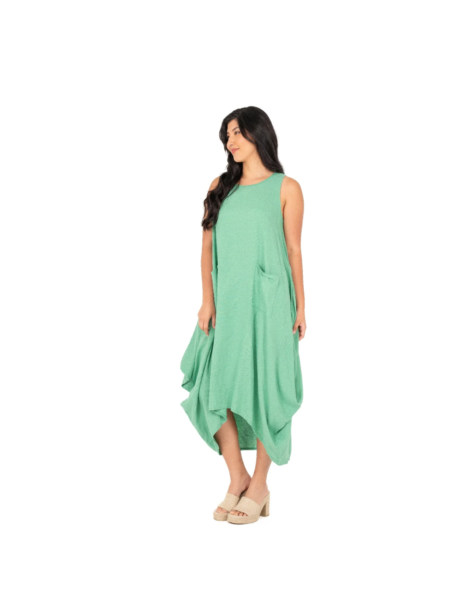 Made in Italy - Flowy Dress  with Pockets (Jade)