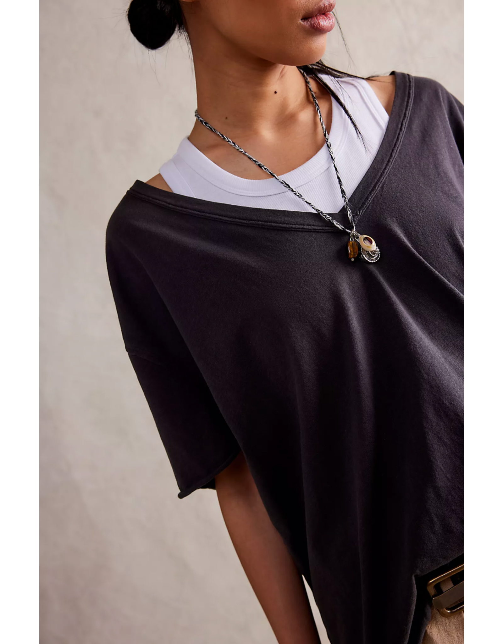 Free people Free People - Nina V Neck Tee (Black)