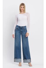 VERVET VERVET - High Rise Cuffed Baggy Wide Panel Jean (Shine)