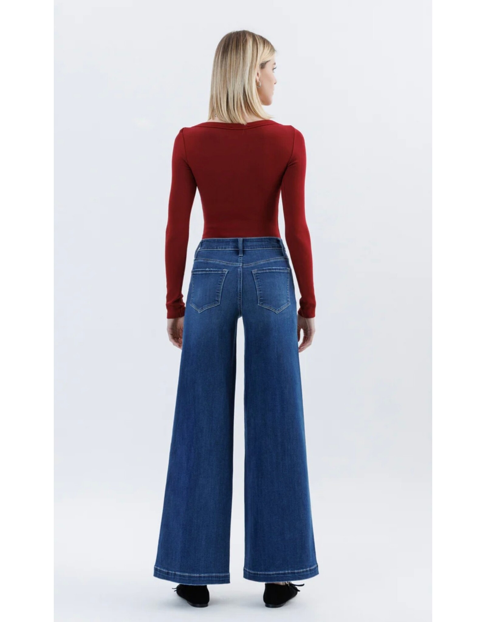 VERVET VERVET - Jesse Mid Rise Palazzo Jeans (Humane)