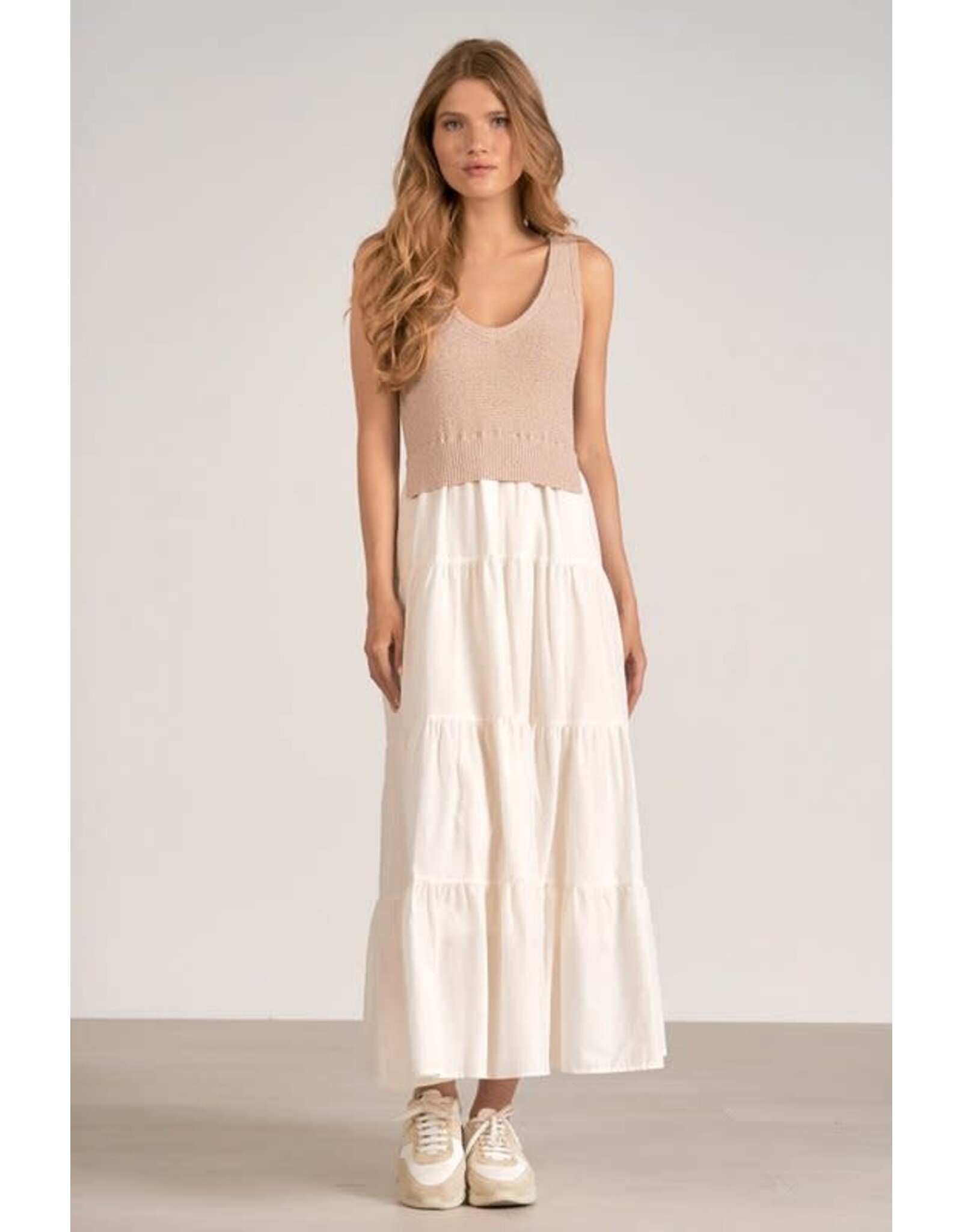 Elan Elan - Aries Mid Woven & Knit Mix (White)