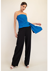 glam Draped Bustier Top (Black)