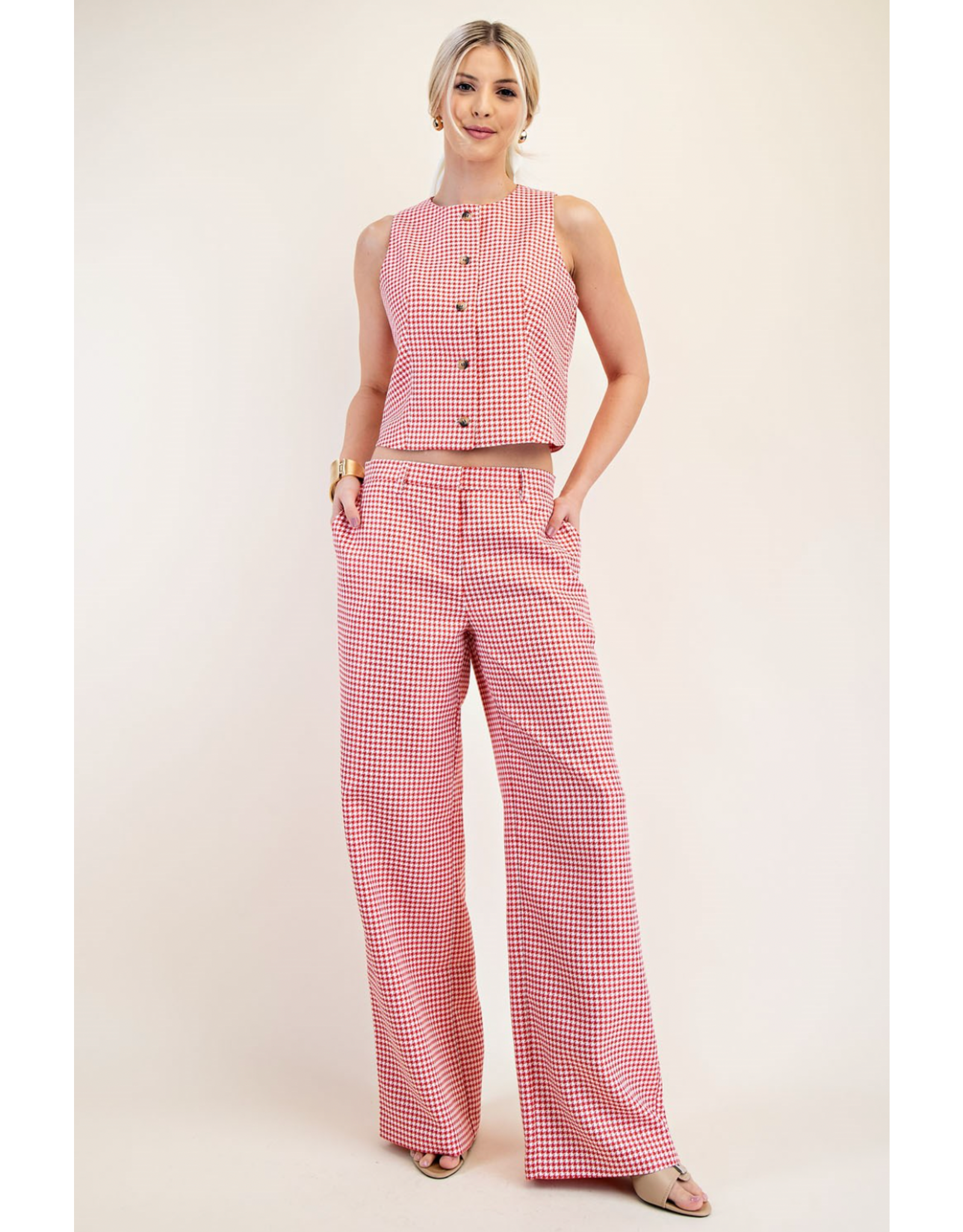 glam Midrise Long Pants (Red)