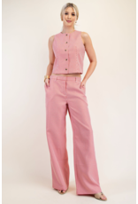 glam Round Neck Waistcoat (Red)