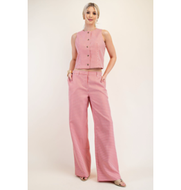 glam Round Neck Waistcoat (Red)