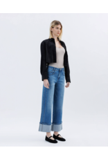 VERVET VERVET - High Rise Cuffed Baggy Wide Leg (Dark Denim)