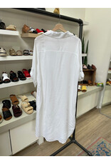 Made in Italy - Button Up Linen Dress (White)