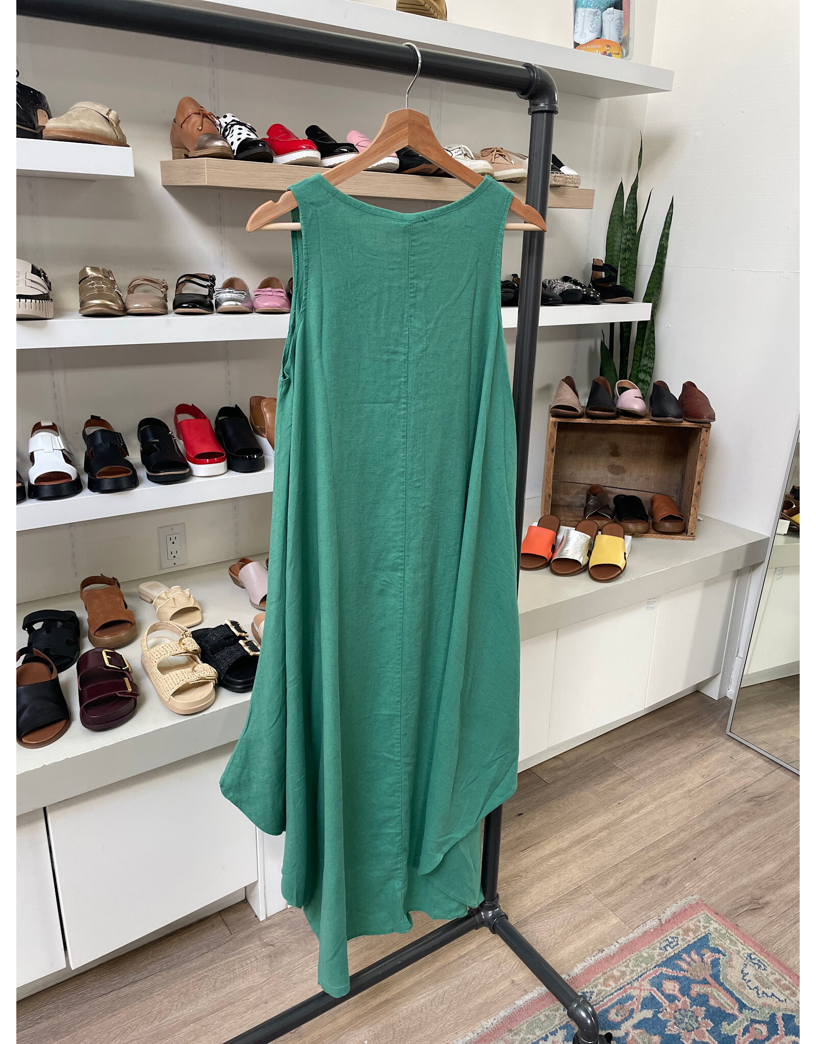Made in Italy - Flowy Dress  with Pockets (Jade)