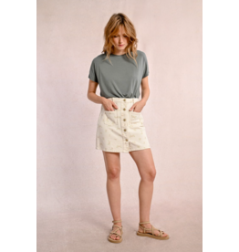 Molly Bracken Molly Bracken - Floral Print Mini Skirt (Cream)
