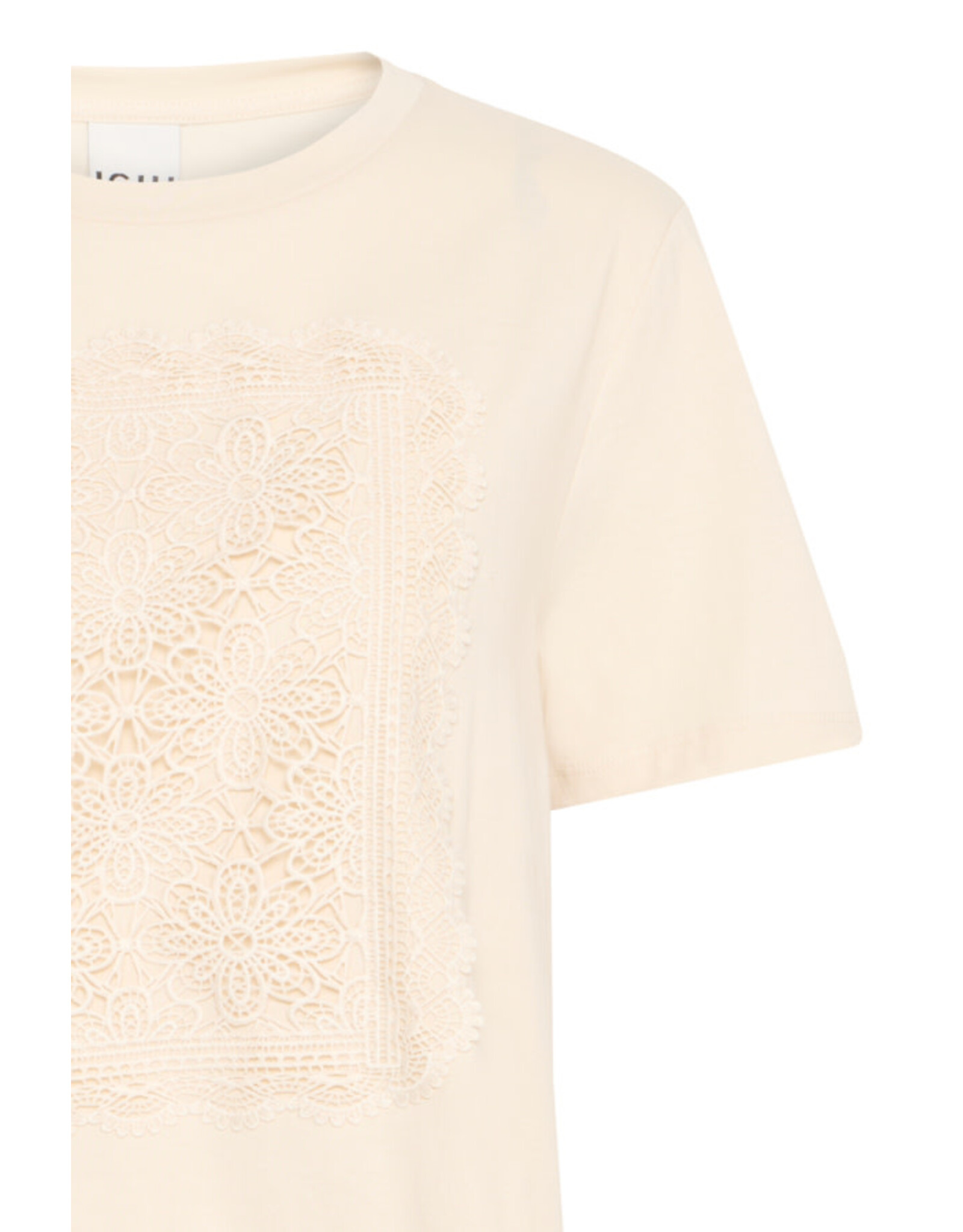 ICHI ICHI - Nayola Shirt with Crochet Lace Detail (Almond Milk)
