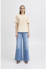 ICHI ICHI - Nayola Shirt with Crochet Lace Detail (Almond Milk)