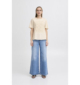 ICHI ICHI - Nayola Shirt with Crochet Lace Detail (Almond Milk)