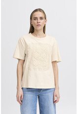 ICHI ICHI - Nayola Shirt with Crochet Lace Detail (Almond Milk)