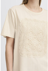 ICHI ICHI - Nayola Shirt with Crochet Lace Detail (Almond Milk)
