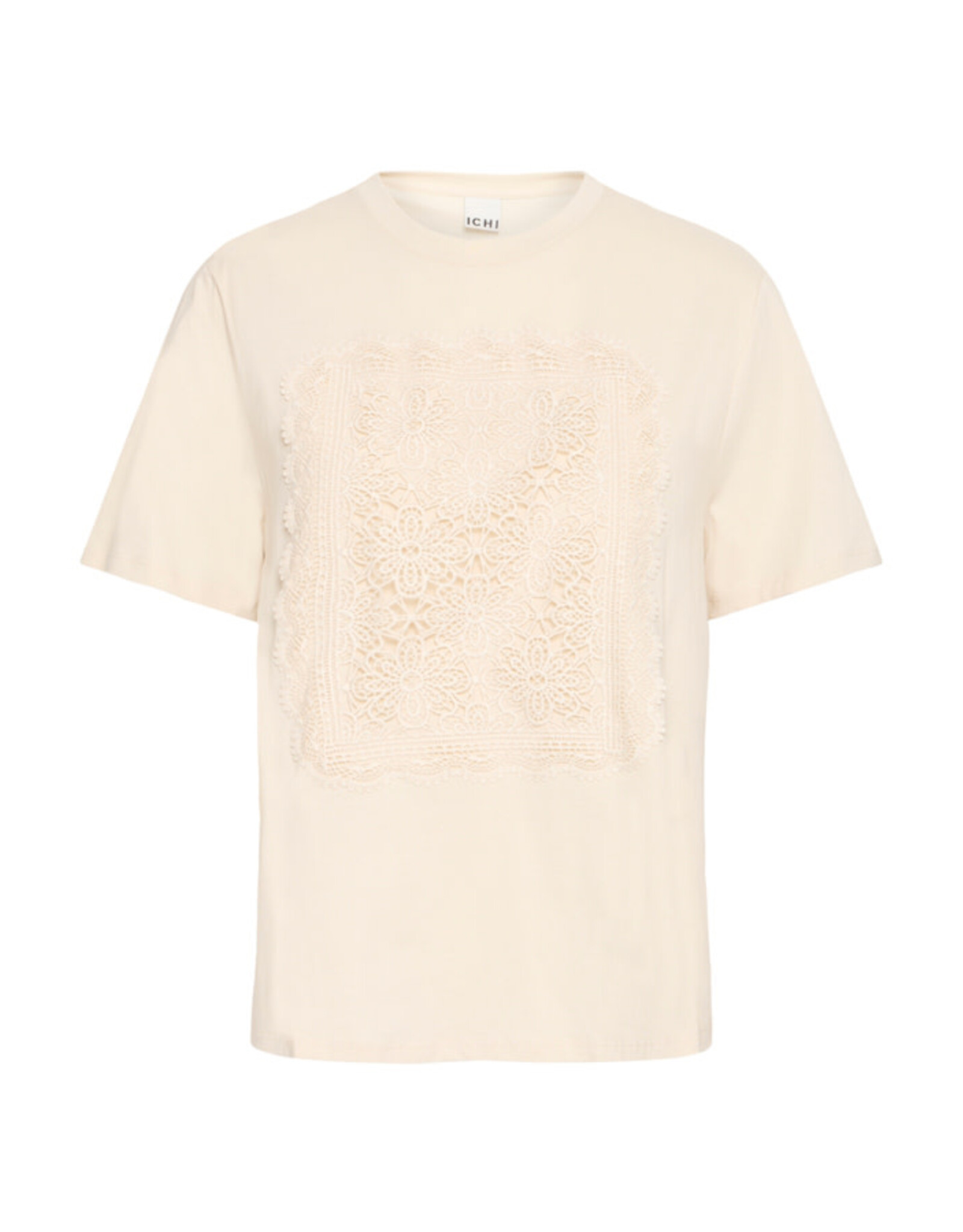 ICHI ICHI - Nayola Shirt with Crochet Lace Detail (Almond Milk)
