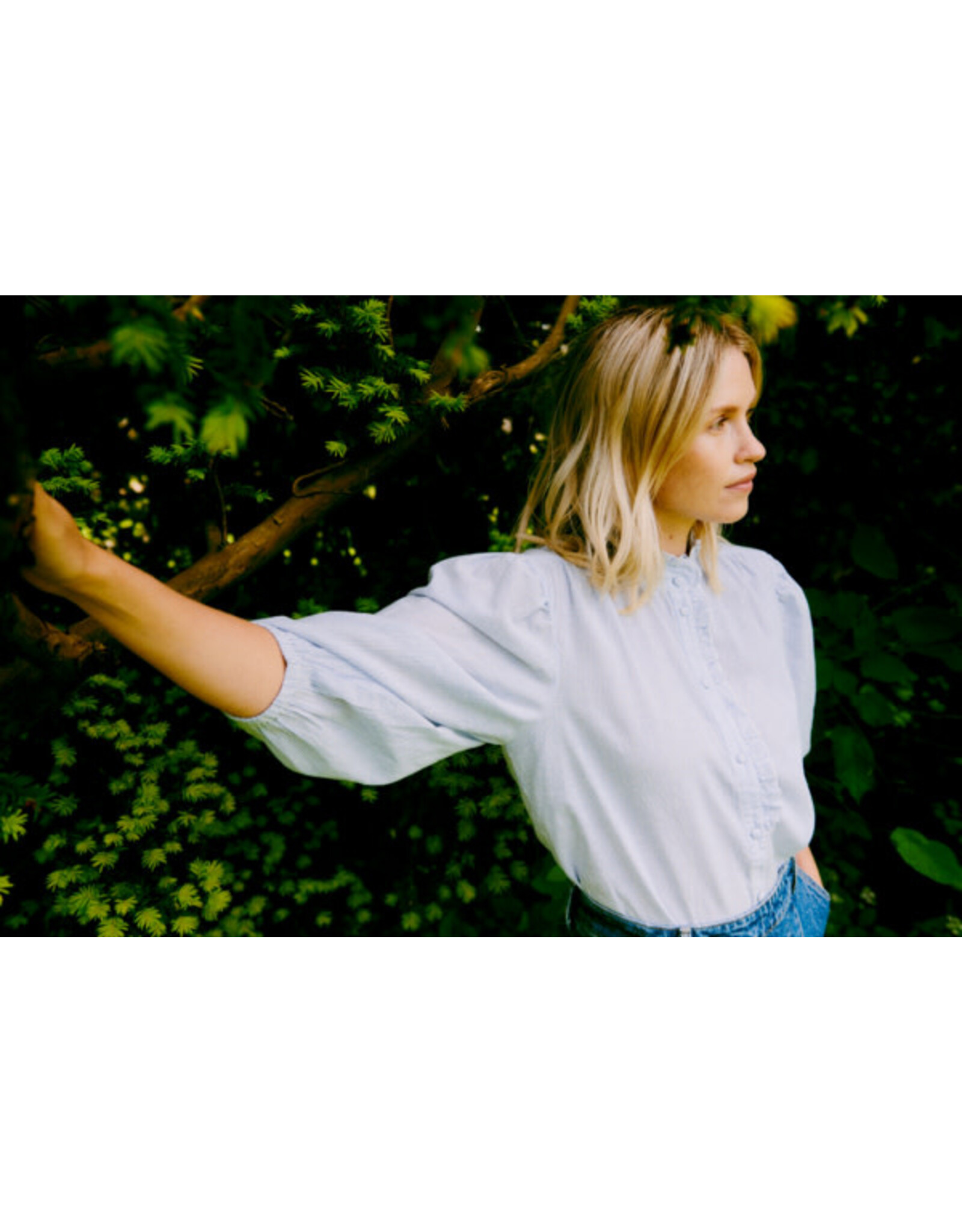 b.young b.young - Imogen Short Sleeve Blouse (Silver Lake Blue)