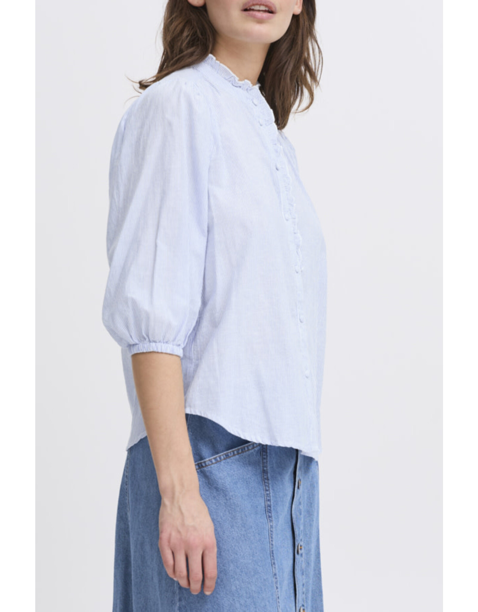 b.young b.young - Imogen Short Sleeve Blouse (Silver Lake Blue)