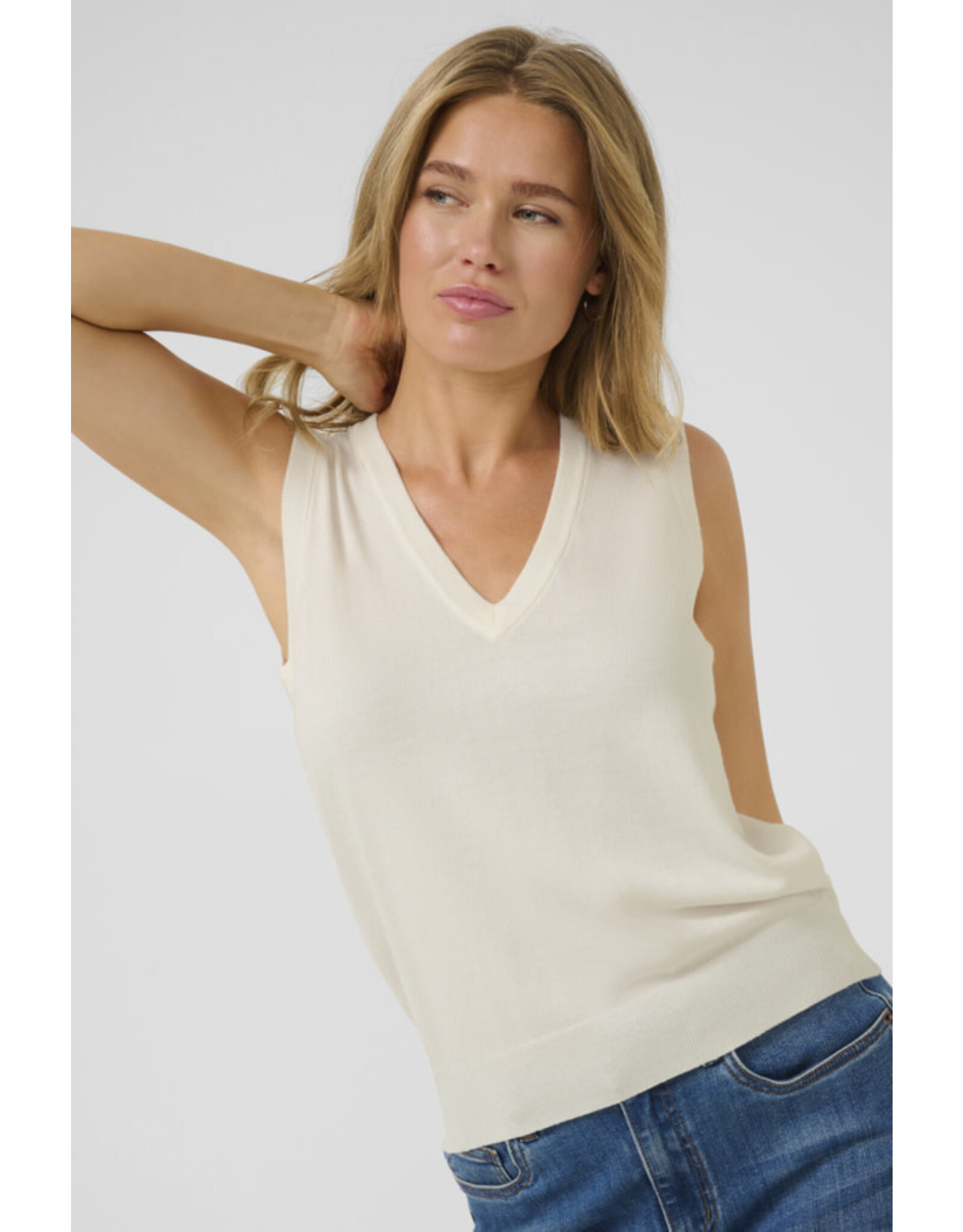 Kaffe Kaffe - Lizza Knit Vest (Chalk)