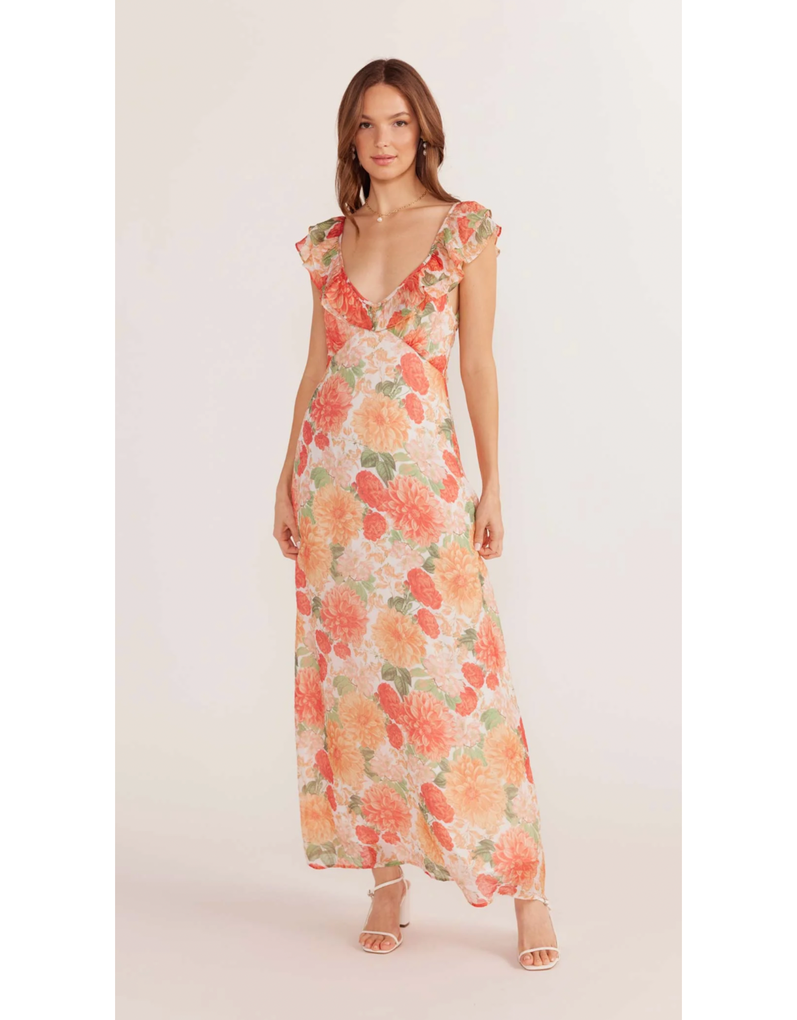 Mink Pink Mink Pink - Aida Frill Maxi Dress (Apricot)