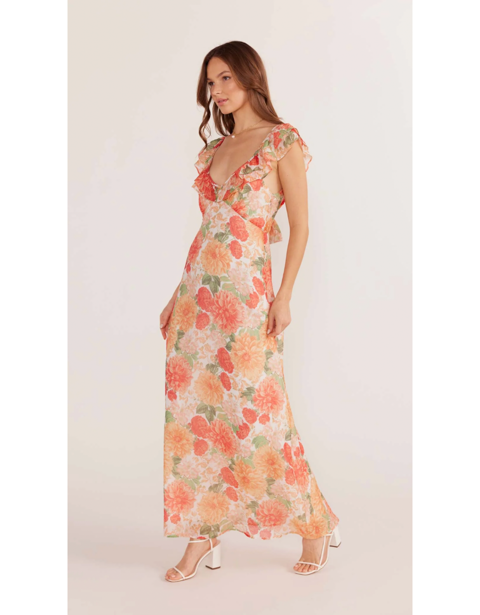 Mink Pink Mink Pink - Aida Frill Maxi Dress (Apricot)