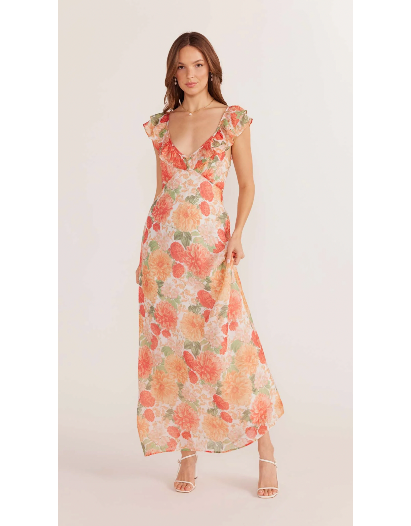 Mink Pink Mink Pink - Aida Frill Maxi Dress (Apricot)