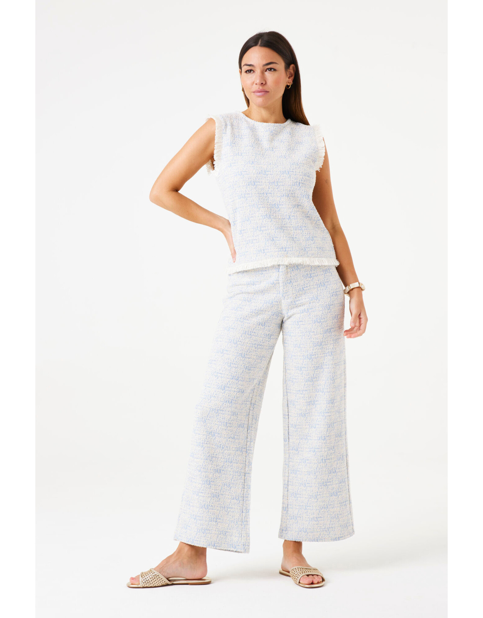 Garcia Garcia - Tweed Inspired Trousers (Blue/Ivory)