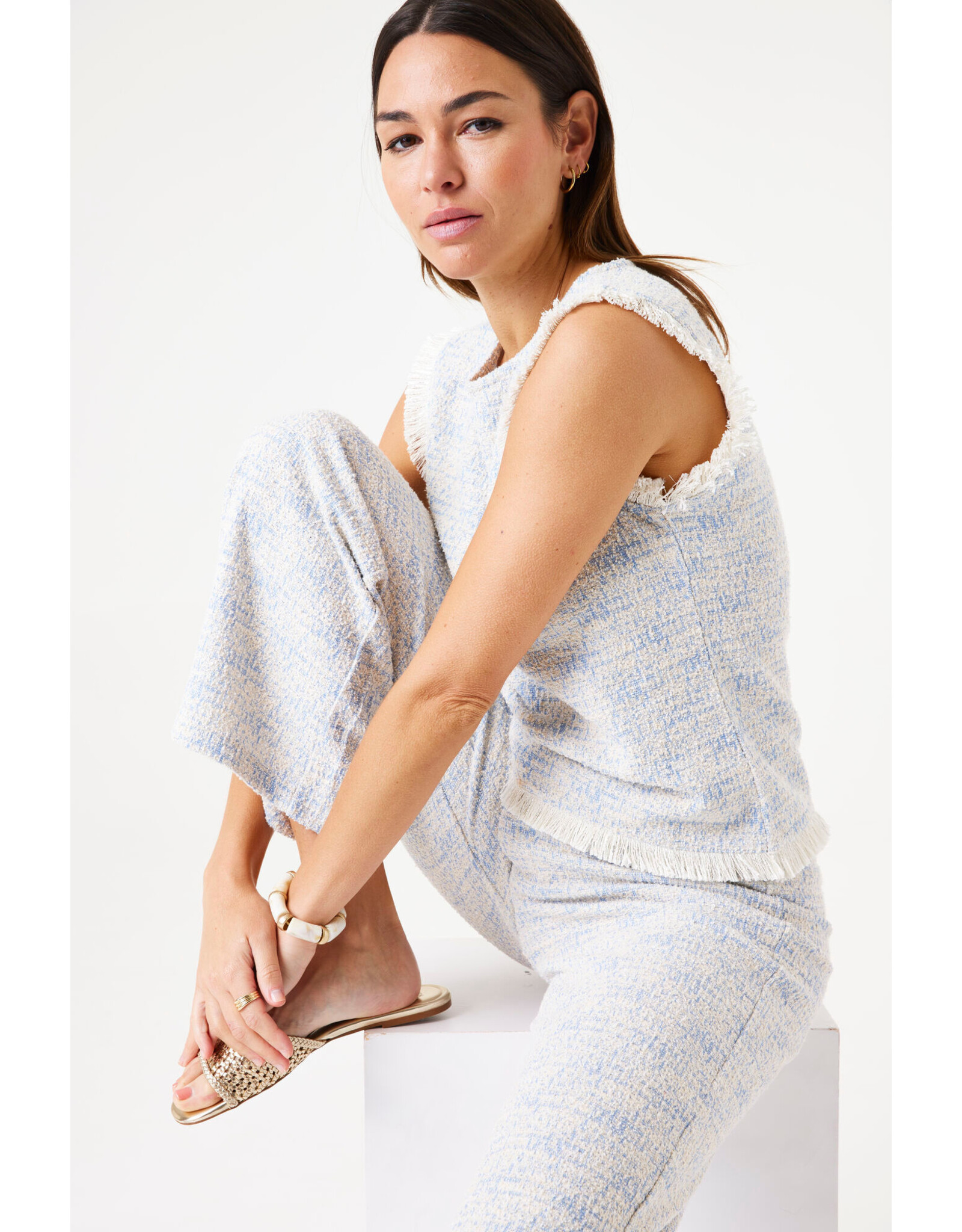 Garcia Garcia - Tweed Inspired Trousers (Blue/Ivory)