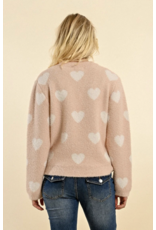 Molly Bracken Molly Bracken - Heart Print Sweater (Light Pink)