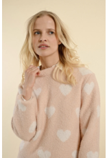 Molly Bracken Molly Bracken - Heart Print Sweater (Light Pink)