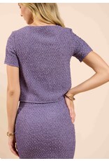 Sadie & Sage Sadie & Sage - A Vision Textured Midi Skirt (Purple)